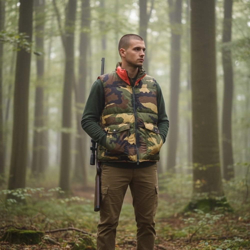 Vintage Winchester Reversible Camo Blaze Orange Vest Mens M Hunting - Picture 13 of 14